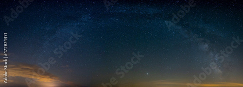 night sky with milky way in summer