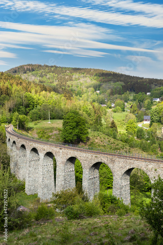 Railway viaduct Novina in Krystofovo udoli, Northern Bohemia, Czech Republic