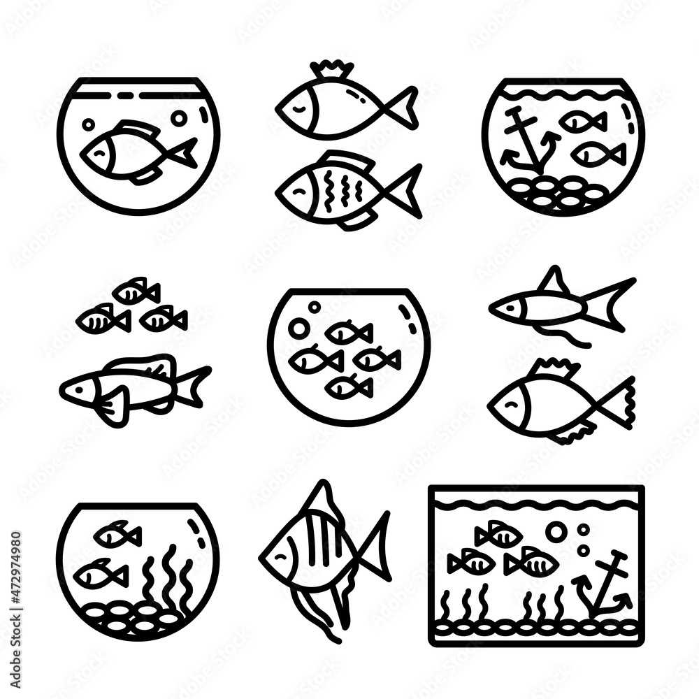 aquarium icon illustration vector aquarium icon illustration vector