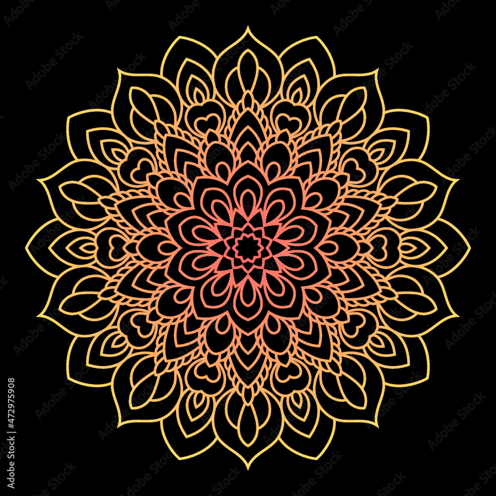 Elegant zentangle inspired illustration with tribal boho chic ornaments. Oriental ornamental background.
