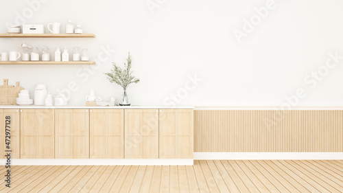 Pantry and kitchen design image for property delvelopment. 3D Illustration