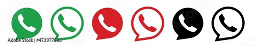 Telephone vector icon set. Telephone flat vector icon good for apps and websites. Telephone symbol. Icon telephone call. Contact us. Telephone, communication. Vector illustration
