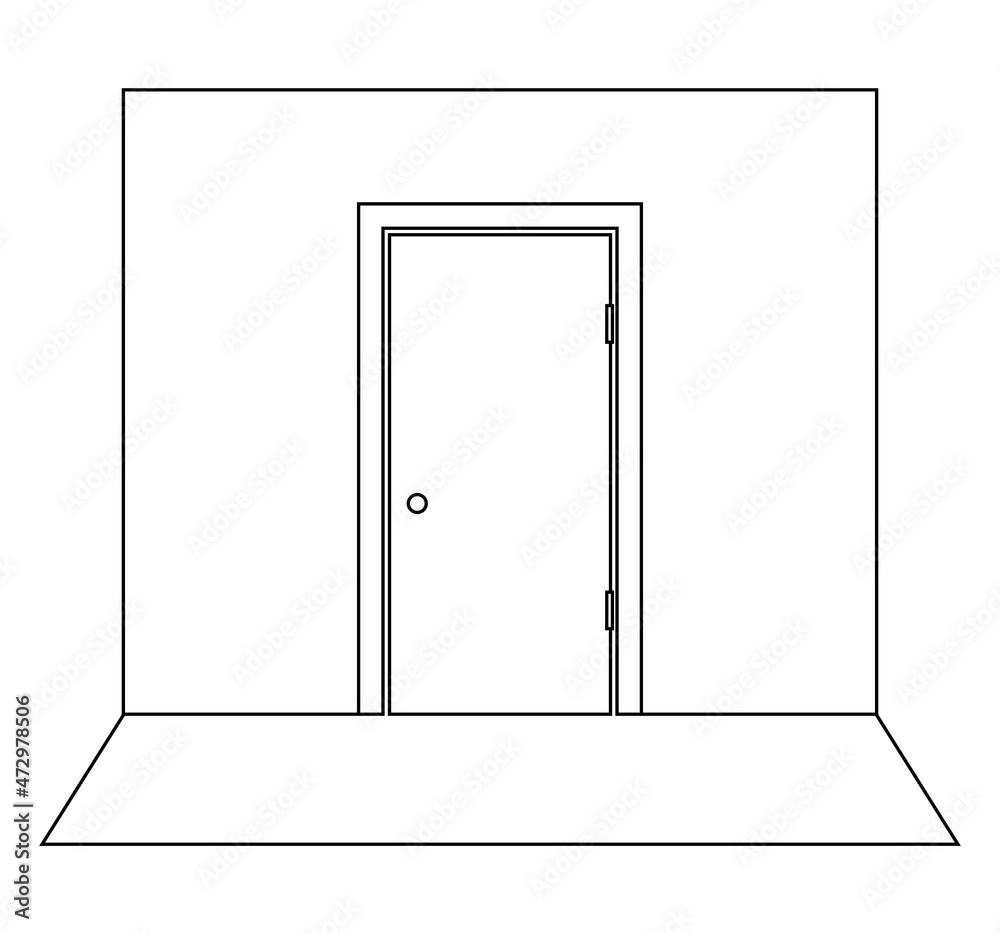 closed door outline icon