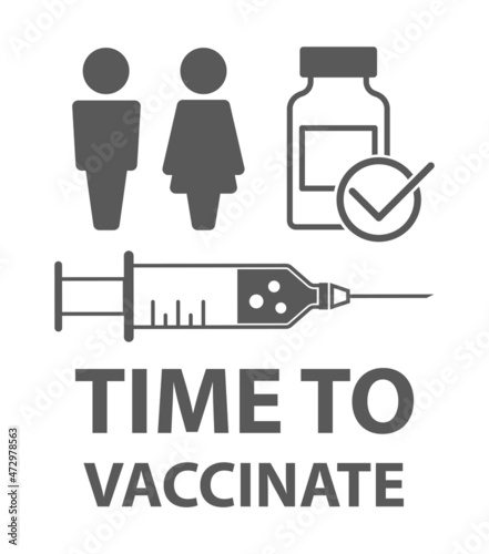 time to vaccinate icon set