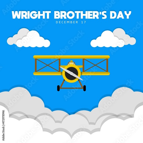 Wright Brothers Day theme banner. Vector illustration. Suitable for Poster, Banners, campaign and greeting card.