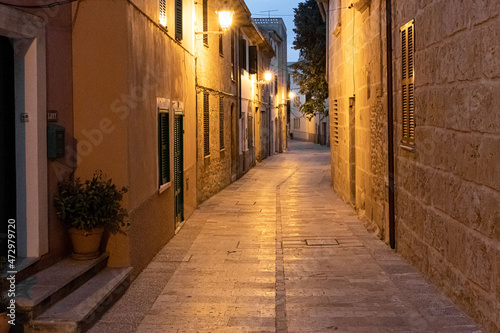 Street view with old buildings in Spain  Balear Islands