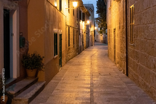 Street view with old buildings in Spain, Balear Islands