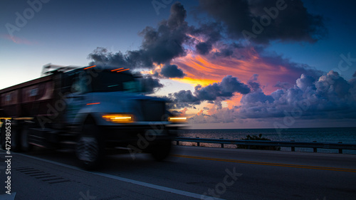 Trucker sunset