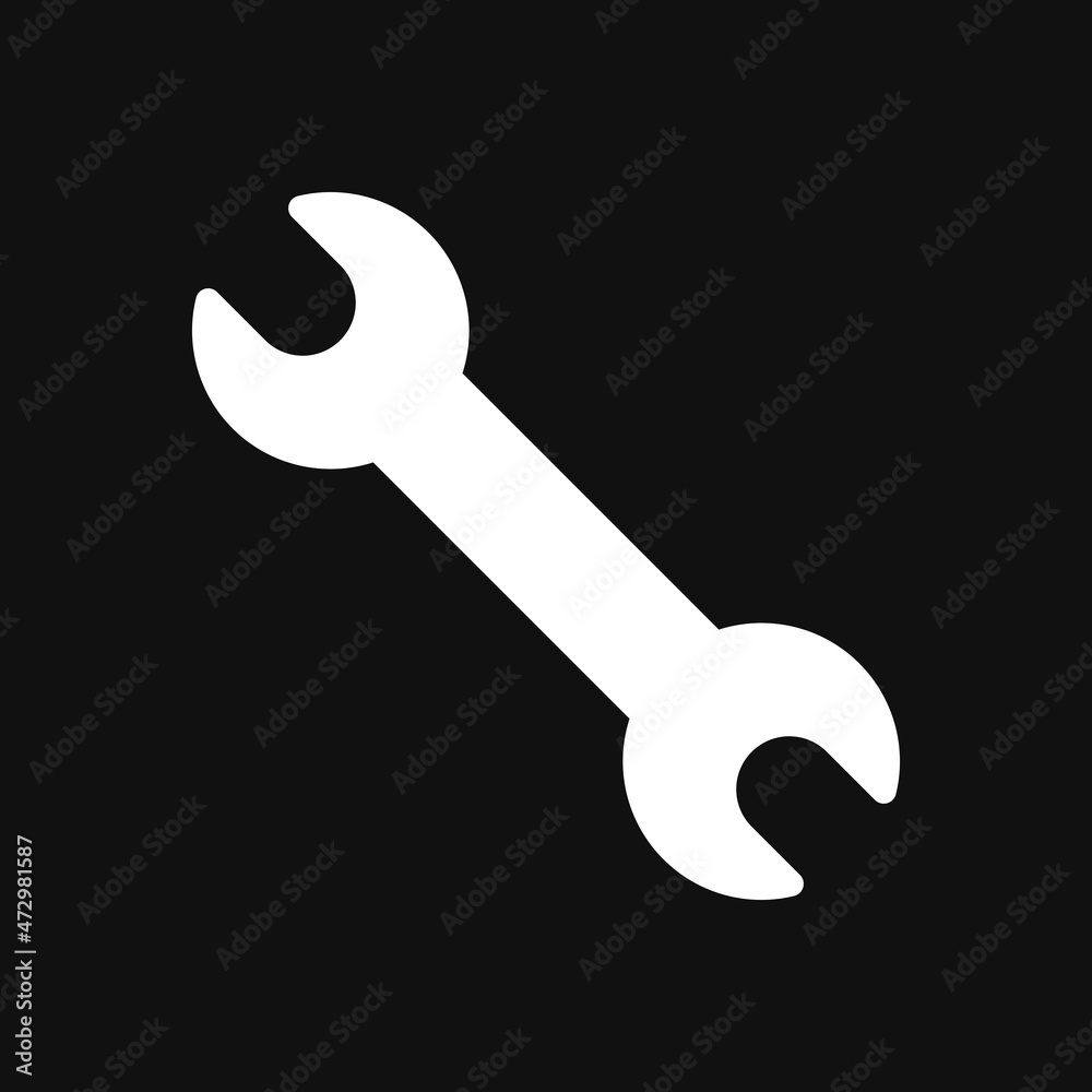 wrench icon on grey background wrench icon on grey background