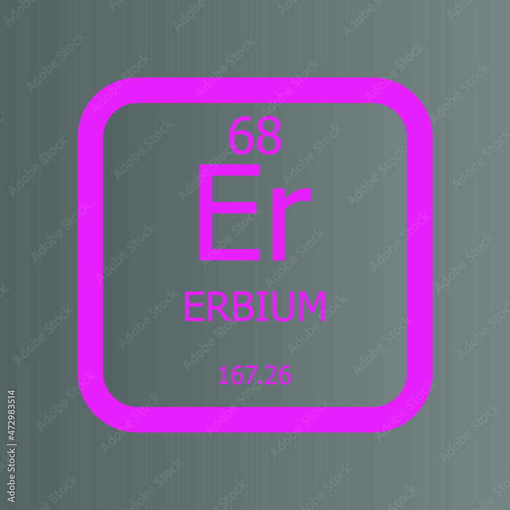 Erbium Er Chemical Element Vector Illustration Diagram With Atomic