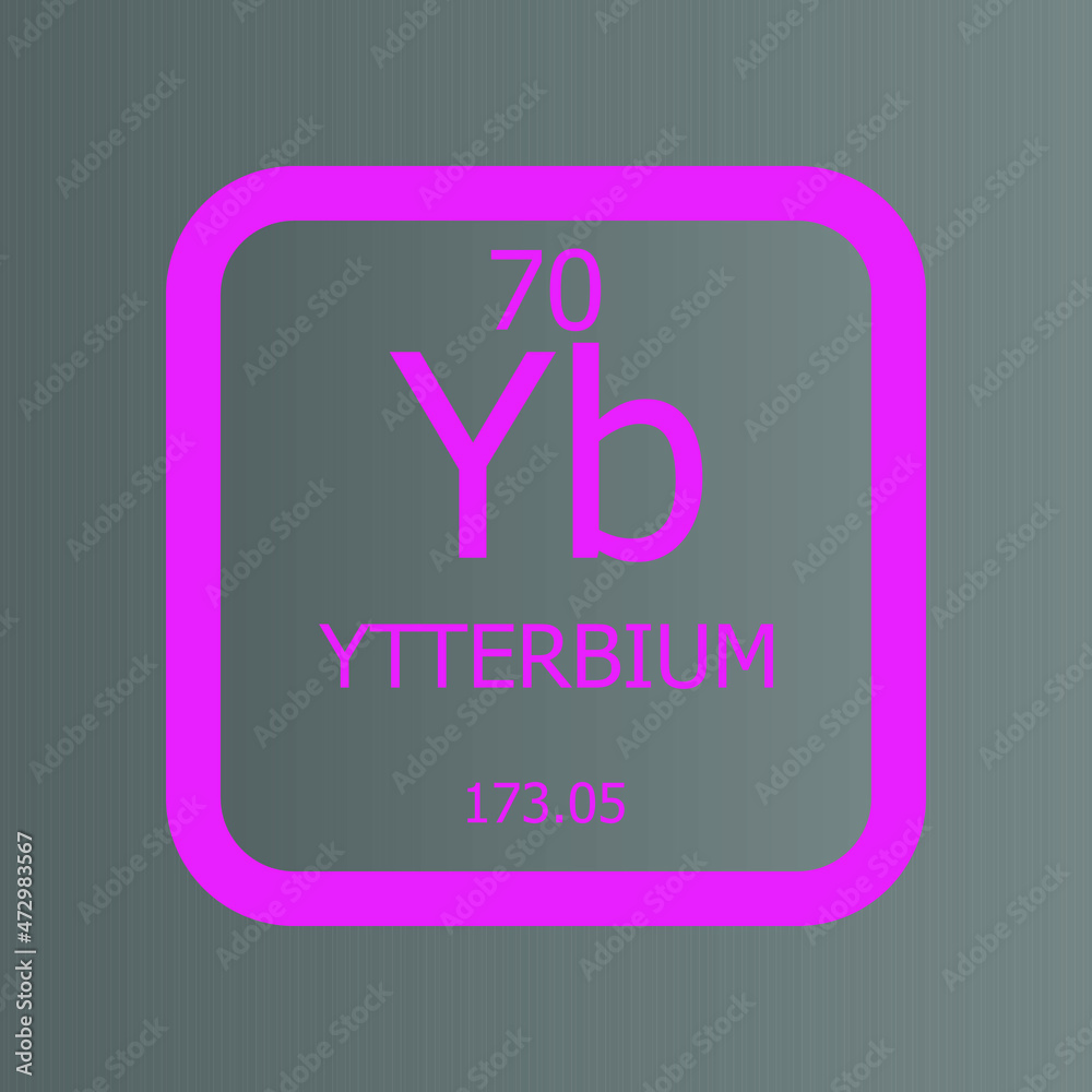 Ytterbium Yb Chemical Element vector illustration diagram, with atomic