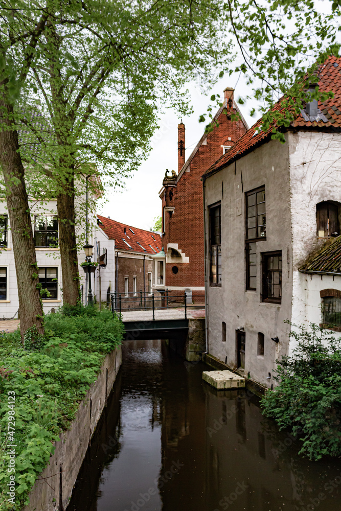 Old streets and buildings in Gouda, Netherlands