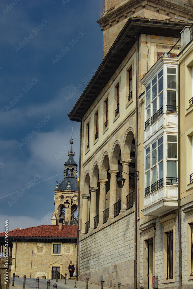 Buildings and streets in the city of Vitoria, Spain