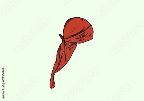 Red color of durag illustration photo