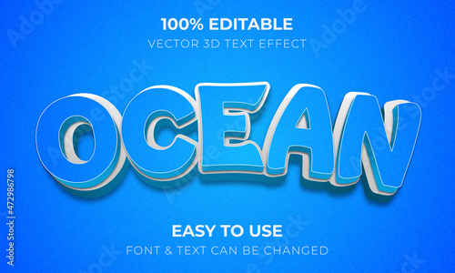 Editable 3d text effect template design