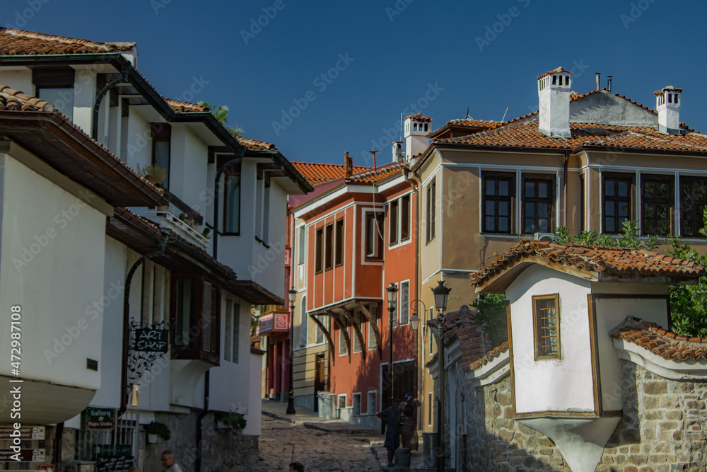 Clear summer day in city of Plovdiv, Bulgaria