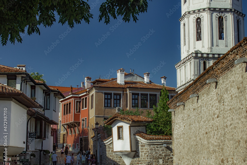 Clear summer day in city of Plovdiv, Bulgaria