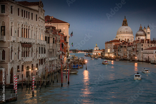 Beautiful view of old colorful buildings in Venice  Italy in summer