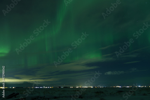 The dance of the Northern Lights in the skies of Iceland