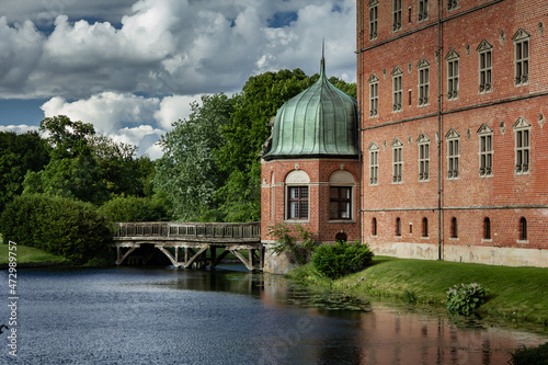 Castle Estate in summer during clear day in Valoe Slot, Denmark photo