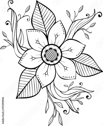 Cherry blossom hand drawn illustration
