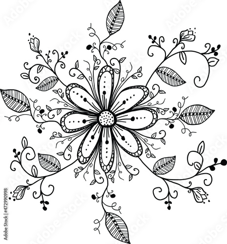 Hand drawn flower