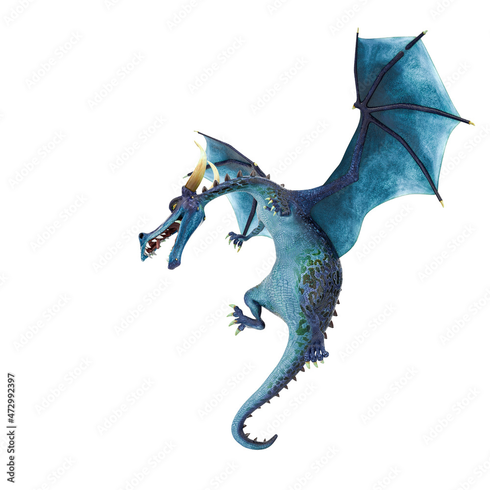 Fototapeta premium dragon cartoon in a white background