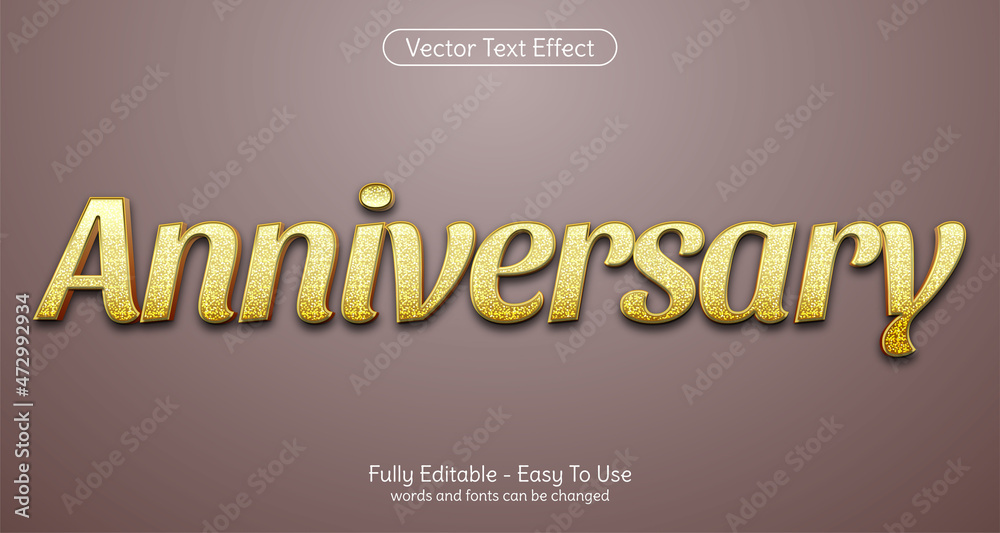 Anniversary editable text effect template style