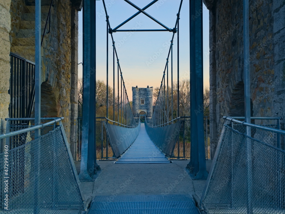 Fototapeta premium The Himalayan Gate leads from the Ardèche to Drôme in Rochemaure