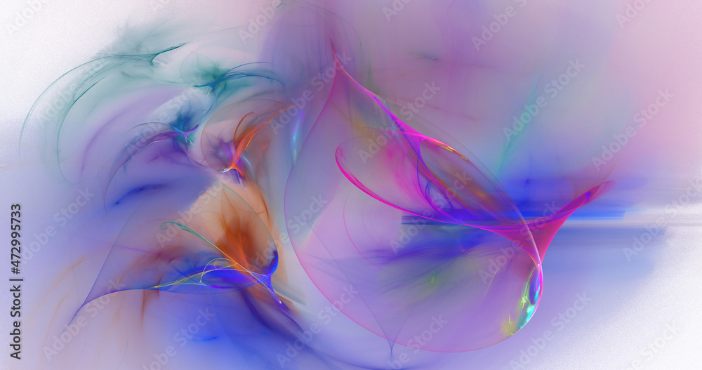 3d rendering abstract fractal light background. Fantasy light wallpaper. Digital fractal art. 