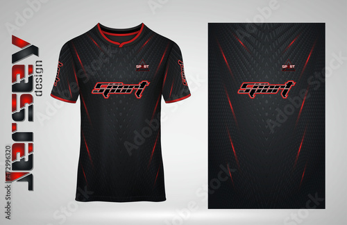 Sport jersey t-shirt. Soccer jersey mockup for football club. Sport pattern fabric textile. Sport background texture pattern
