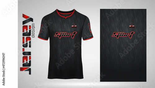 Sport jersey t-shirt. Soccer jersey mockup for football club. Sport pattern fabric textile. Sport background texture pattern