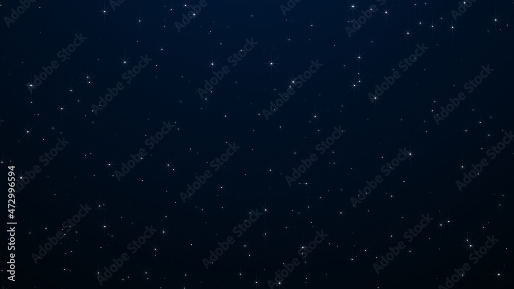 Night starry skies with twinkl or blink stars background. Space backdrop