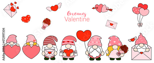 Gnomes Valentine's day Clipart, Gnomes Love