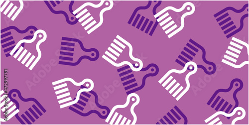 Afro pick pattern background wallpaper (Hip hop Item series,flat version,vector)