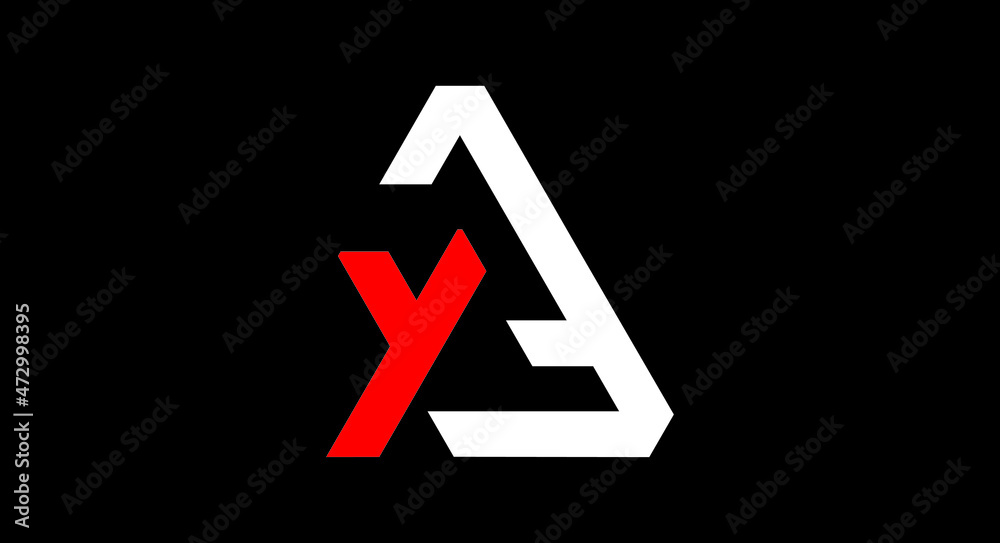 YA or Ay, Abstract initial monogram letter alphabet logo design vector templates in triangle shape YA or Ay, Abstract initial monogram letter alphabet logo design vector templates in triangle shape