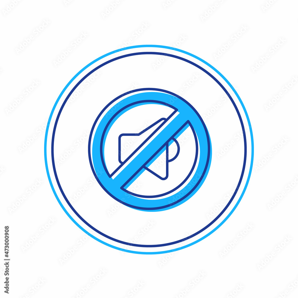 Filled outline Speaker mute icon isolated on white background. No sound icon. Volume Off symbol. Vector Filled outline Speaker mute icon isolated on white background. No sound icon. Volume Off symbol. Vector