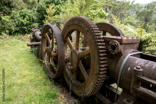 Abandoned mining equipment, Te Aroha Mountain Gold Mining Walking Track, New Zealand