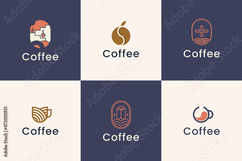 set of coffee shop logo icon. 