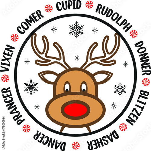 Team Rudolph T-Shirt Design Santa Reindeer T-Shirt photo