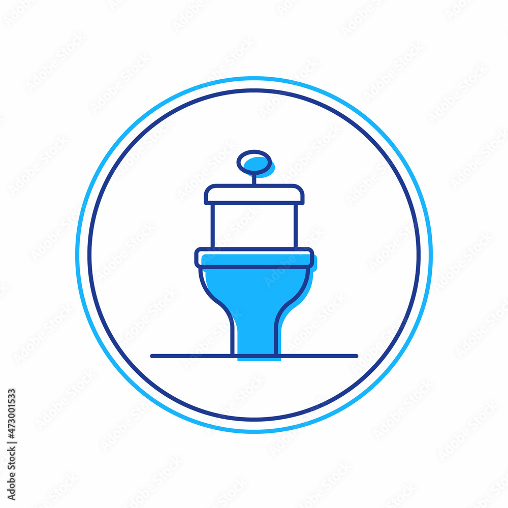 Filled outline Toilet bowl icon isolated on white background. Vector Filled outline Toilet bowl icon isolated on white background. Vector