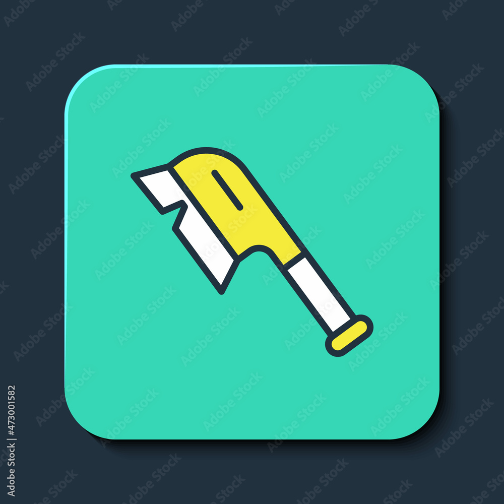 Filled outline Brush for cleaning icon isolated on blue background. Cleaning service concept. Turquoise square button. Vector Filled outline Brush for cleaning icon isolated on blue background. Cleaning service concept. Turquoise square button. Vector