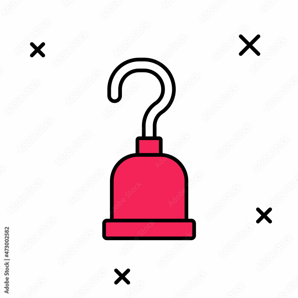 Obraz premium Filled outline Pirate hook icon isolated on white background. Happy Halloween party. Vector