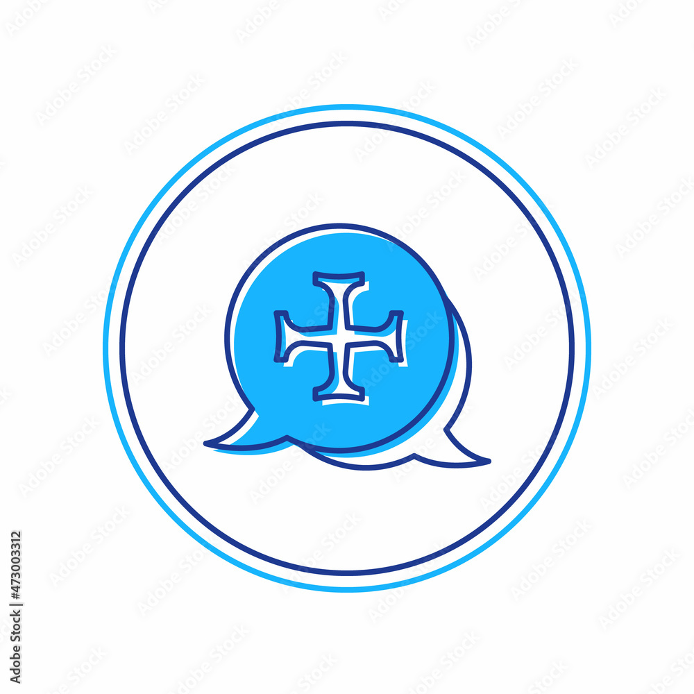 Fototapeta premium Filled outline Crusade icon isolated on white background. Vector