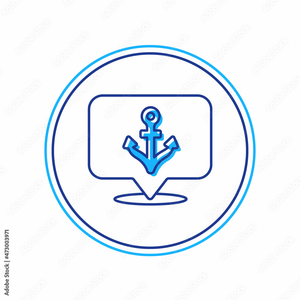 Filled outline Anchor icon isolated on white background. Vector Filled outline Anchor icon isolated on white background. Vector