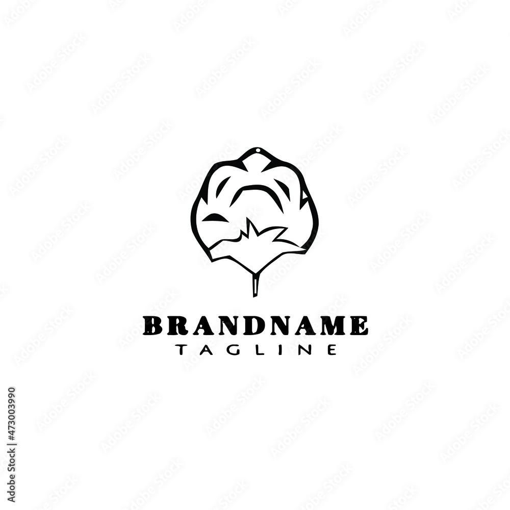 cotton flowers logo cartoon icon design template black isolated vector illustration cotton flowers logo cartoon icon design template black isolated vector illustration