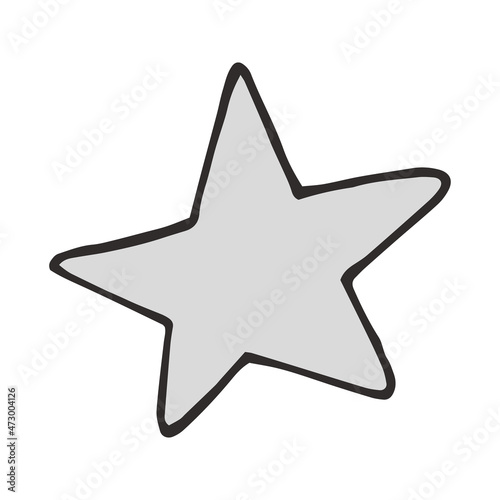 New year hand-drawn black and white star element illustration 