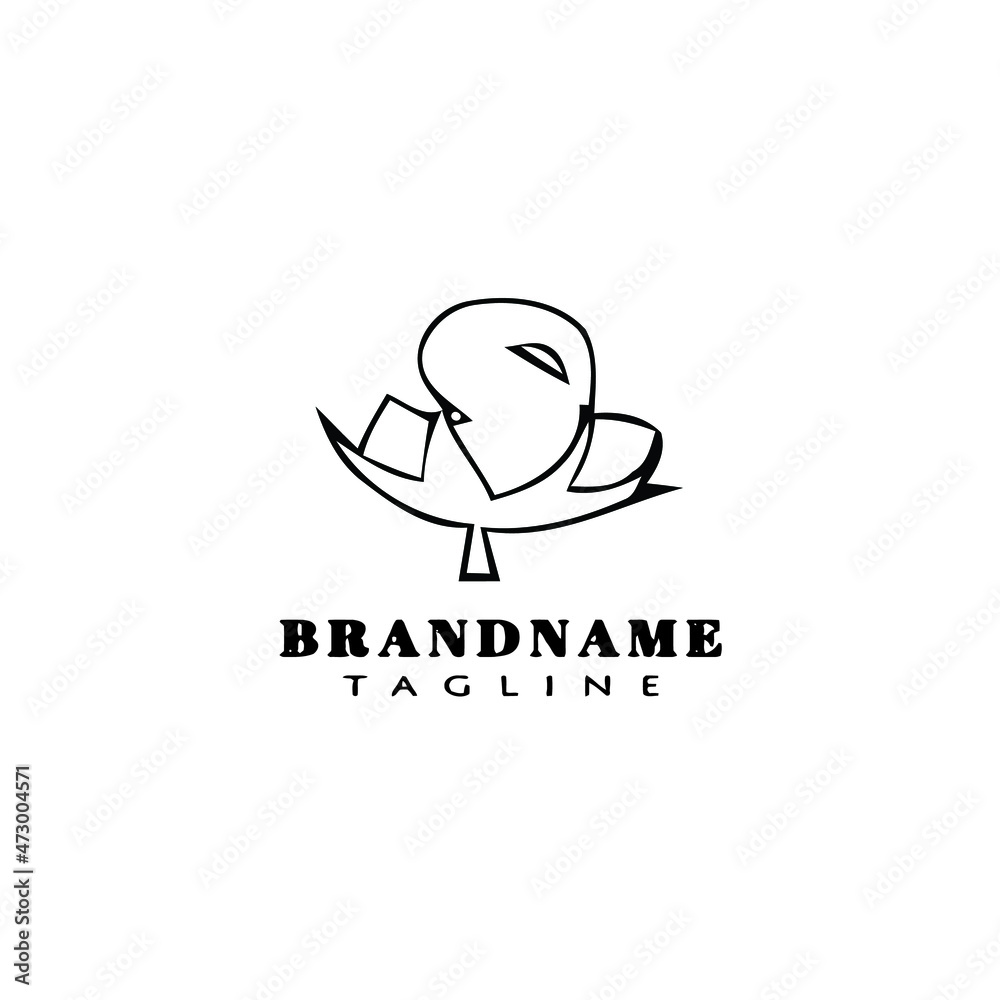 Obraz premium cotton flowers logo cartoon icon design template black isolated vector illustration