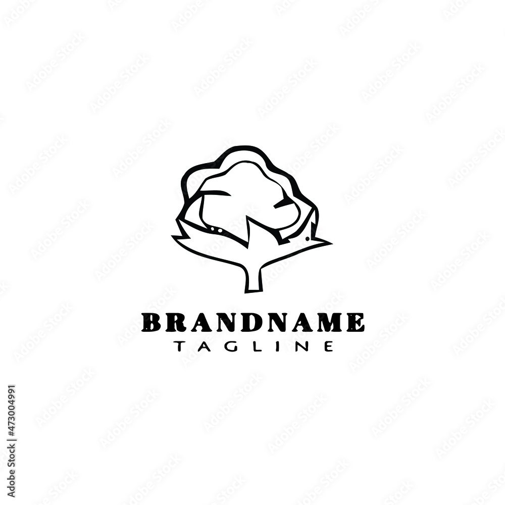 cotton flowers logo cartoon icon design template black isolated vector illustration cotton flowers logo cartoon icon design template black isolated vector illustration