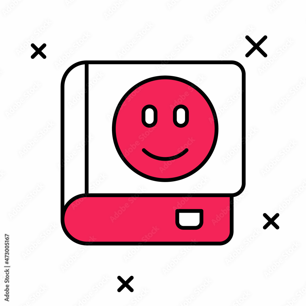 Filled outline Book icon isolated on white background. Vector Filled outline Book icon isolated on white background. Vector